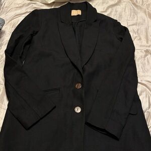 Albus Lumen Elegant Black Linen Blazer